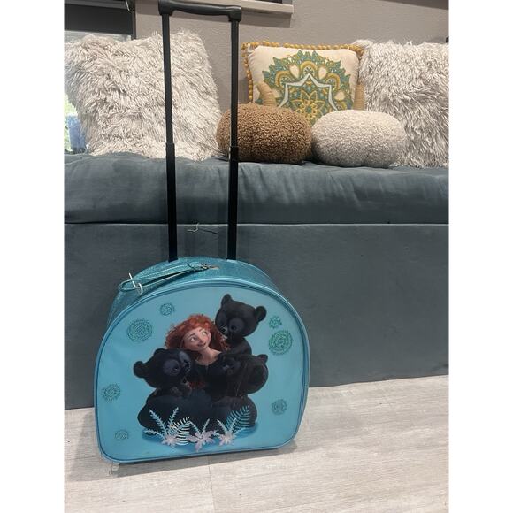 Disney store brave Marida Luggage Trolley Carry-On Sparkly Blue - Picture 2 of 10